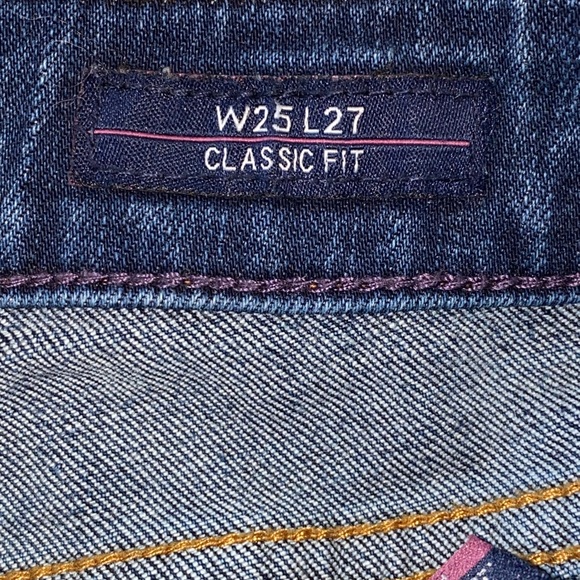 Vigoss Y2K Jeans Jagger Skinny Frayed Step Hem Racing Stripe Fading Sz W26 L2 - Picture 8 of 16